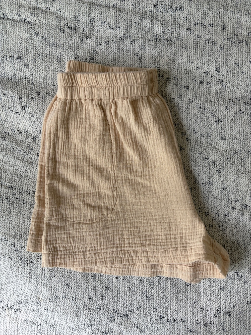 Cream Muslin Cotton Shorts (Size L)